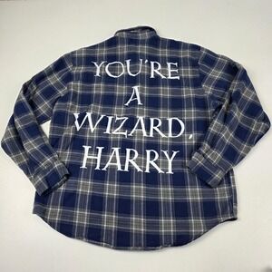 Harry Potter Cakeworthy Shirt Mens 2XL Plaid Flannel You're A Wizard Harry